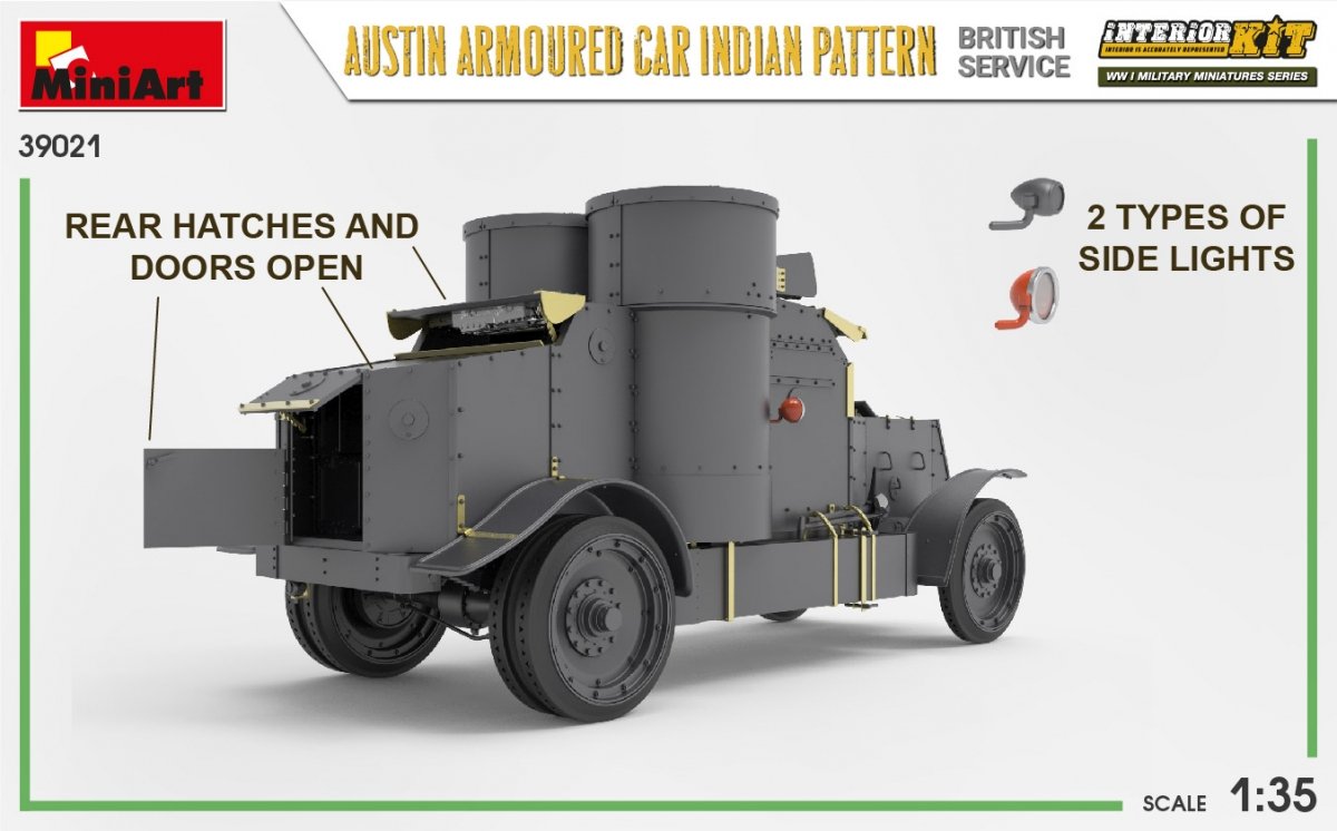 Miniart 39021 Voiture blindée Austin, modèle indien. Service britannique. Maquette intérieure 1/35 – Bild 8