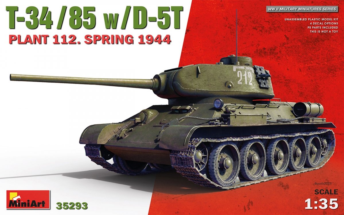 MiniArt 35293 T-34/85 avec D-5T, usine 112, printemps 1944, échelle 1/35