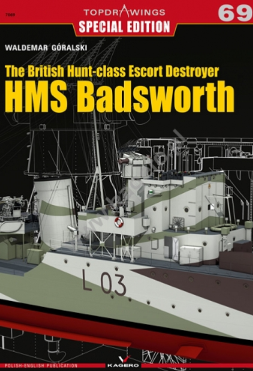 Kagero 7069 Le destroyer d&amp;#39;escorte britannique de classe Hunt, le HMS Badsworth EN/PL