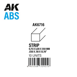 Bandes AK Interactive AK6716 0,75 x 3,00 x 350 mm – Bande ABS – 10 unités par sachet  – Bild 2