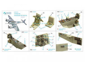 Intérieur imprimé en 3D et coloré sur papier décalcomanie Quinta Studio QD72070 Me 410 (Italeri) à l&amp;#39;échelle 1/72 – Bild 2