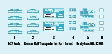 Hobby Boss 82906 Transporteur ferroviaire allemand pour Karl-Geraet (1/72) – immagine 3