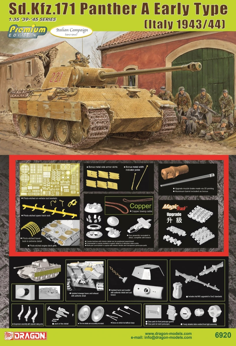 Dragon 6920 Sd.Kfz. 171 Panther A Type précoce (Italie 1943/44) - Édition Premium 1/35