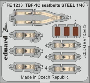 Ceintures de sécurité Eduard FE1233 TBF-1C STEEL ACADEMY 1/48