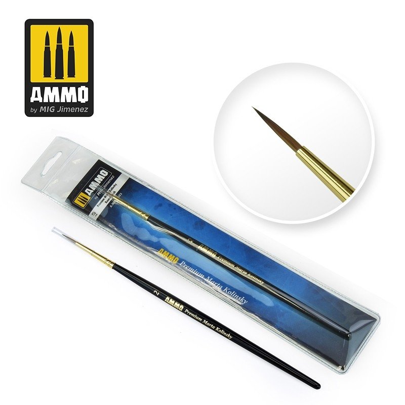 MUNITIONS de Mig Jimenez 8603 2 BROSSE RONDE PREMIUM MARTA KOLINSKY 
