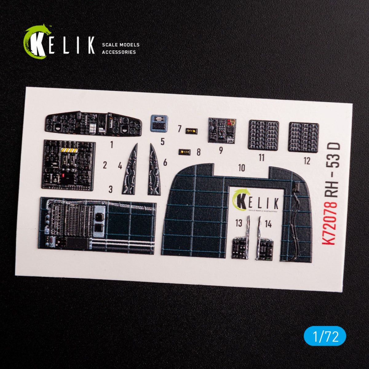 Décalcomanies 3D intérieures KELIK K72078 CH-53D Sea Stallion pour maquette Fujimi/Academy au 1/72 – immagine 3