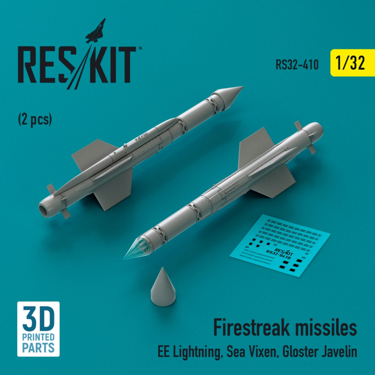 Missiles RESKIT RS32-0410 Firestreak (2 pièces) (Impression 3D) 1/32 – Bild 2