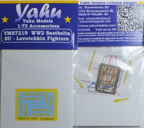 Yahu YMS7219 Ceintures de sécurité soviétiques de la Seconde Guerre mondiale (Lavochkin) 1/72