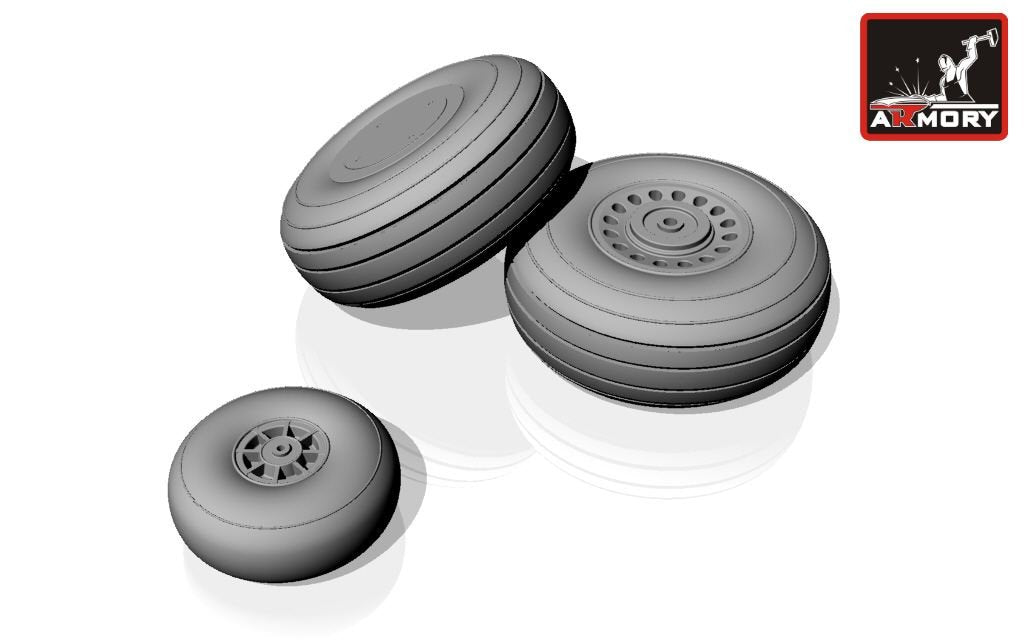 Roues Boston pour A-20C (Armory Models AW72302), échelle 1/72 (milieu)
