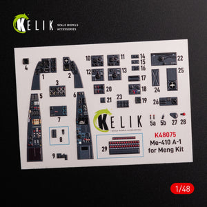 KELIK K48075 Messerschmitt Me-410 A1 autocollants 3D intérieurs pour kit modèle Meng 1/48 – image 2