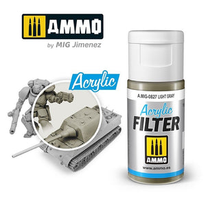 Filtre acrylique Ammo of Mig 0827 Gris clair 15 ml