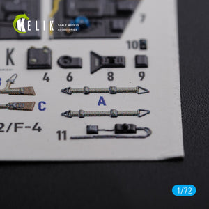 KELIK K72123 BF109-F2/F4 interior 3D decals for Fine Molds kit 1/72 – zdjęcie 5