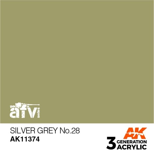 AK Interactive AK11374 Gris Argent n° 28 17 ml