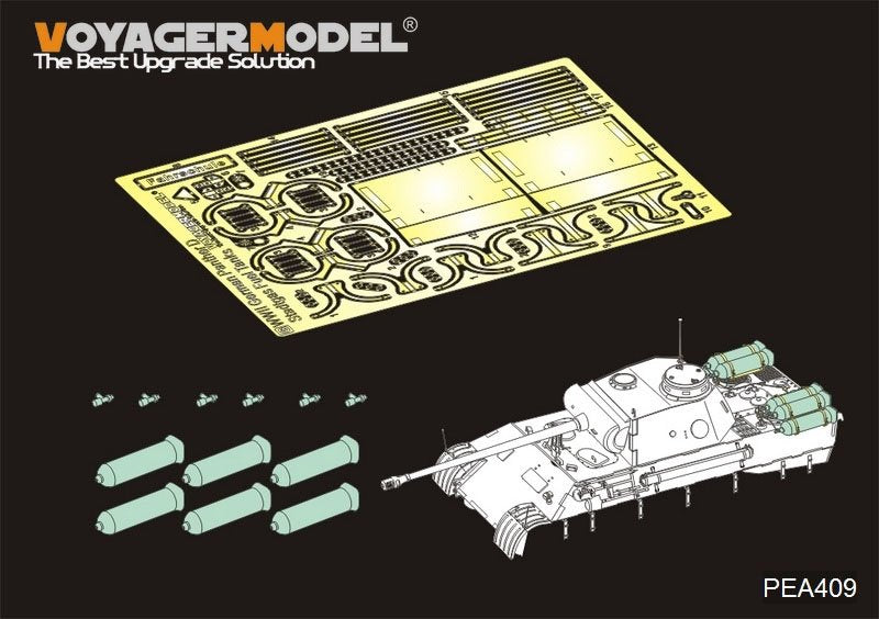 Maquette Voyager PEA409 Réservoirs de carburant « Stadtgas » du char allemand Panther D de la Seconde Guerre mondiale, échelle 1/35
