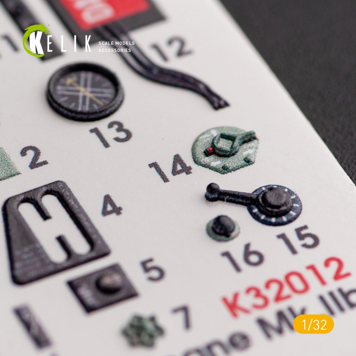 KELIK K32012 HAWKER HURRICANE MK.IIB - DÉCALCOMANIES 3D INTÉRIEURES POUR MAQUETTE REVELL 1/32  – Bild 6