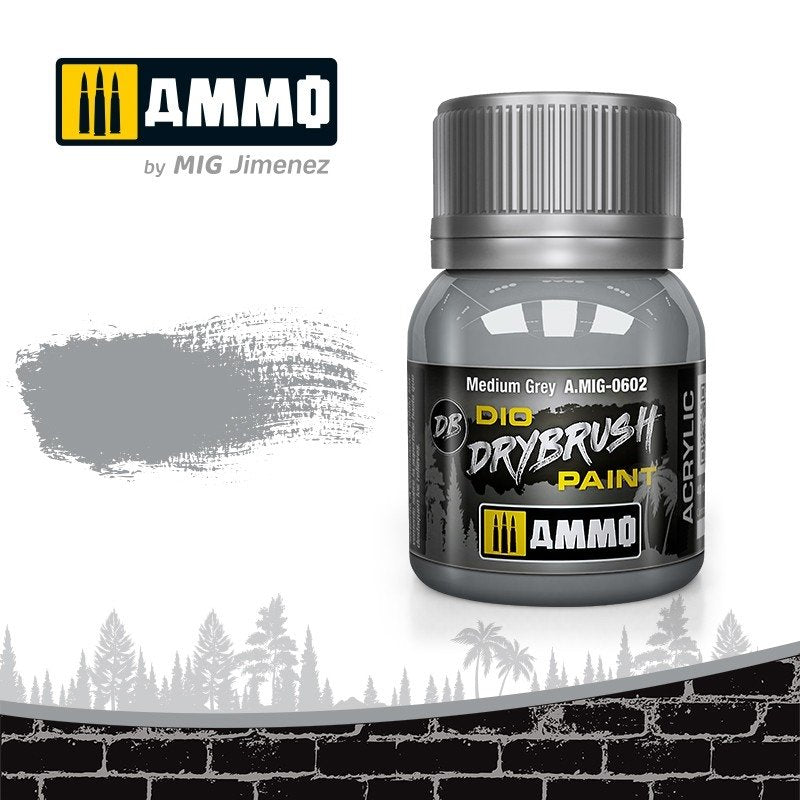 Munitions Mig 0602 DRYBRUSH Gris moyen 40 ml