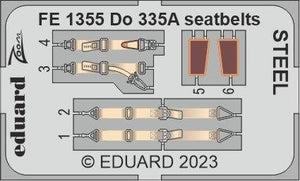 Ceintures de sécurité Eduard FE1355 Do 335A en acier Tamiya 1/48