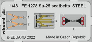 Ceintures de sécurité Eduard FE1278 Su-25 ACIER ZVEZDA 1/48