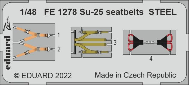 Ceintures de sécurité Eduard FE1278 Su-25 ACIER ZVEZDA 1/48