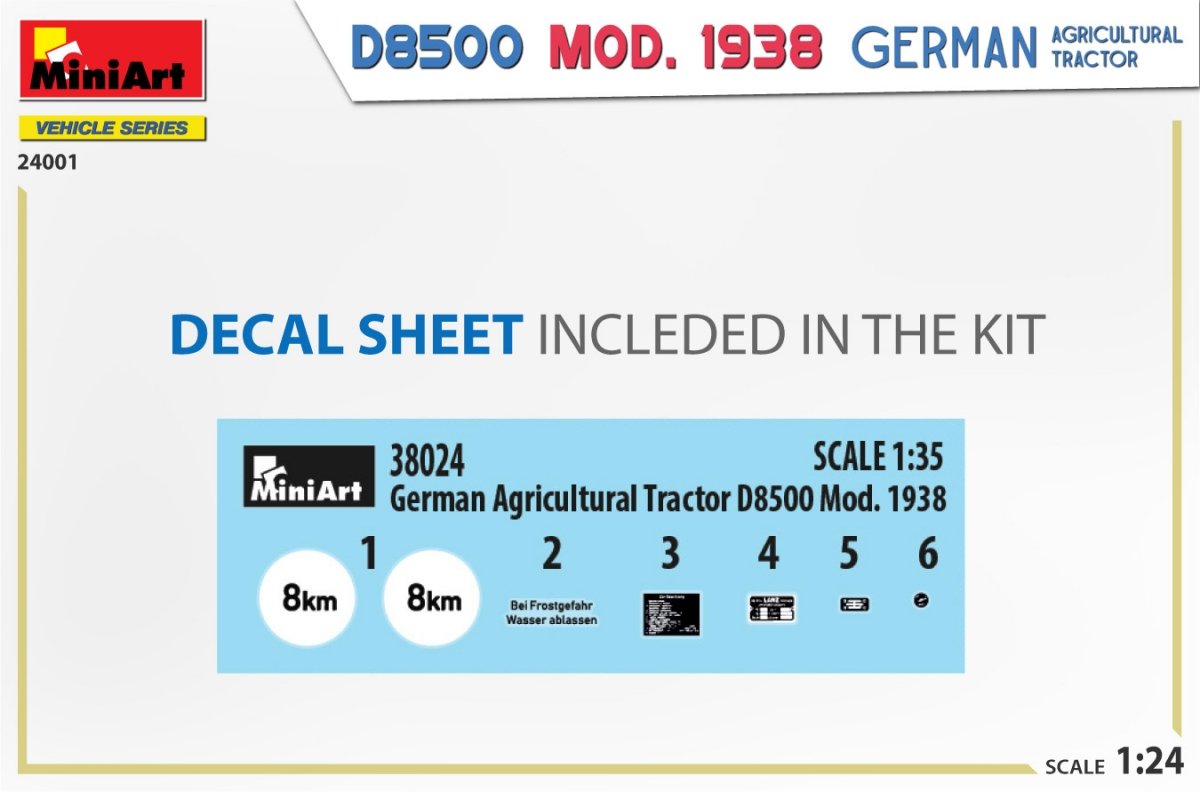 MiniArt 24001 Tracteur agricole allemand D8500 modèle 1938, échelle 1/24 – Bild 4