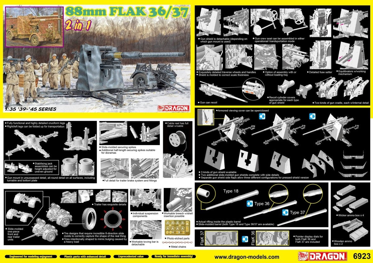 Dragon 6923 88mm FLAK 36/37 (2 en 1) 1/35