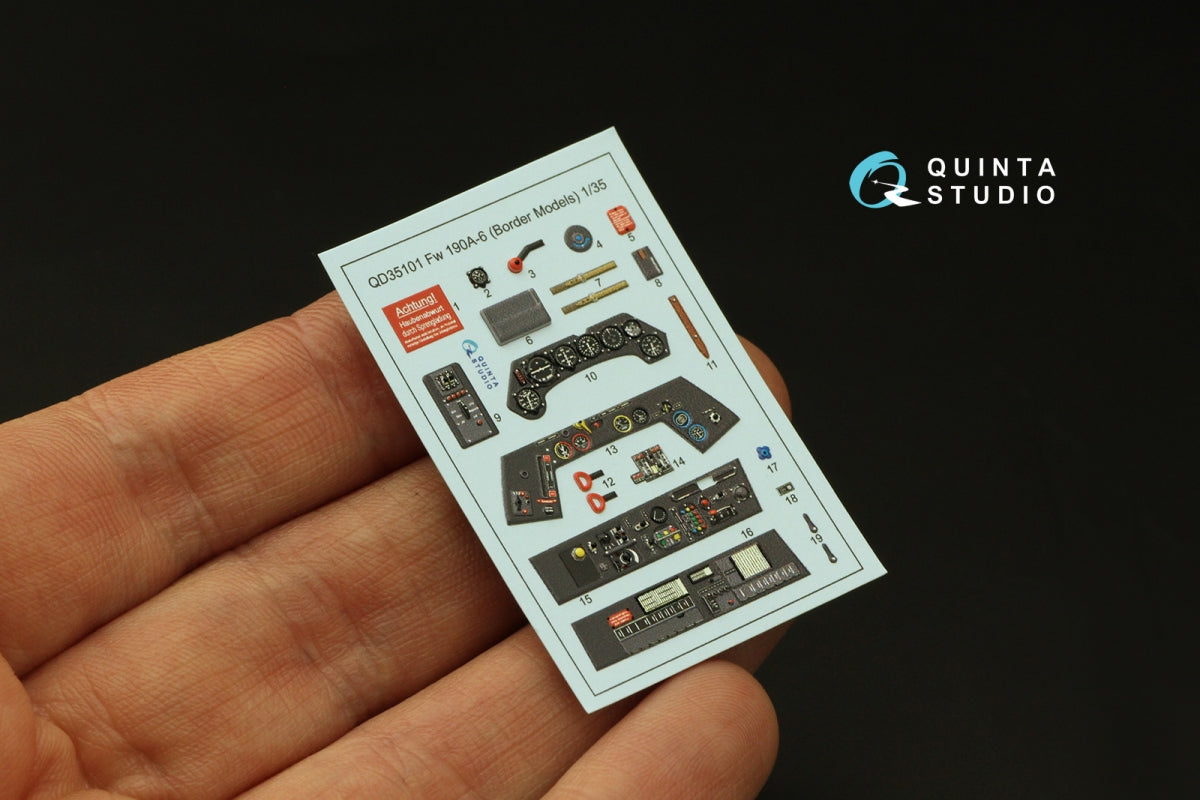 Quinta Studio QD35101 FW 190A-6 3D-Printed &amp;amp; coloured Interior on decal paper (Border Model) 1/35 – zdjęcie 4