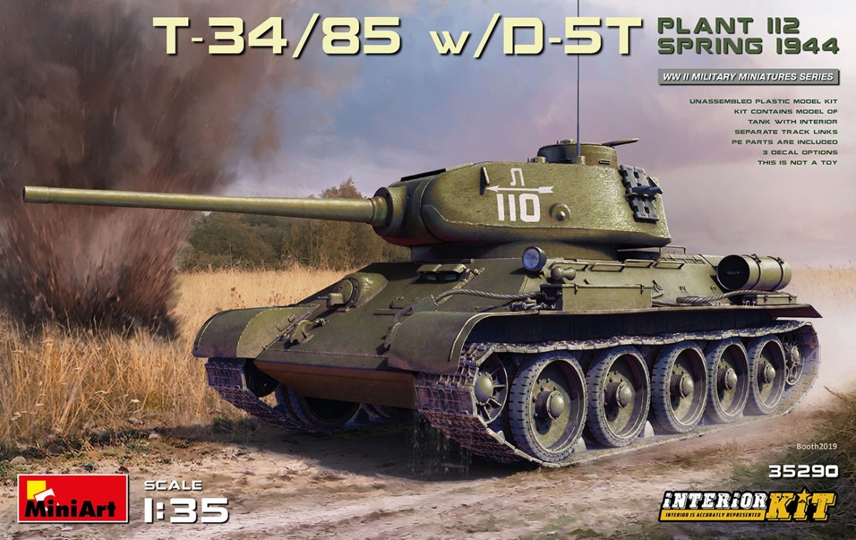 Miniart 35290 T-34/85 avec D-5T. Usine 112. Printemps 1944. Maquette intérieure 1/35