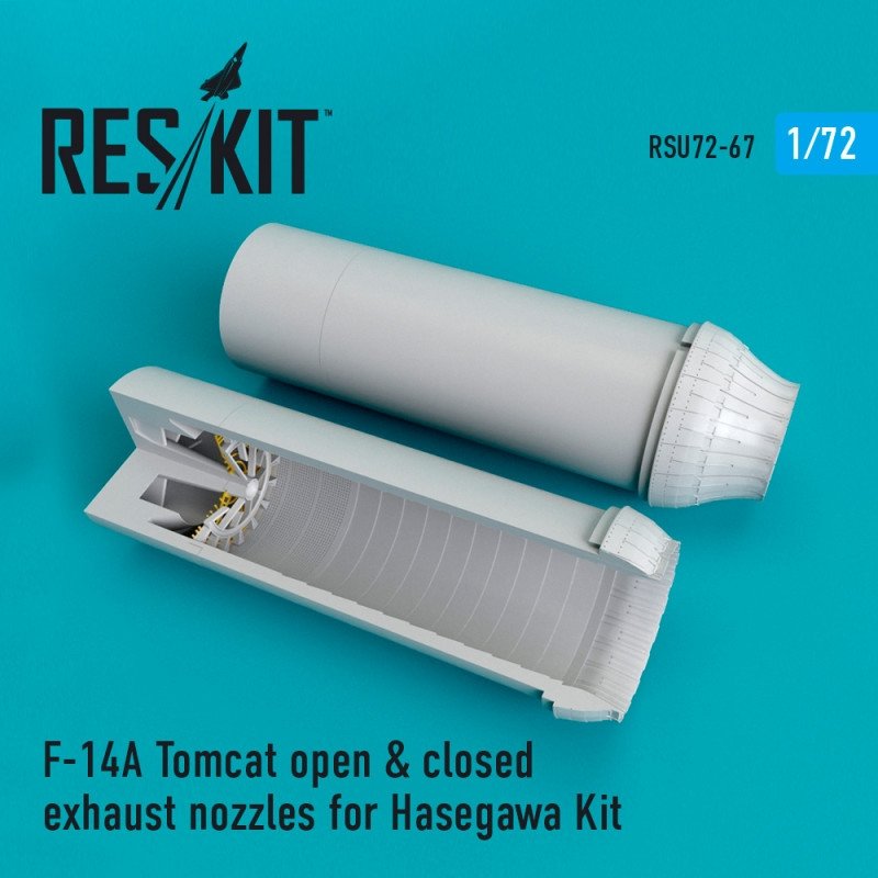RESKIT RSU72-0067 Buses d'échappement ouvertes et fermées pour F-14A Tomcat (échelle 1/72) - Hasegawa