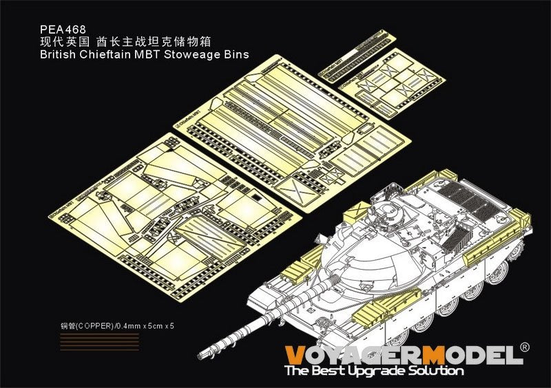 Coffres de rangement pour char de combat principal britannique Chieftain, modèle Voyager PEA468 (pour MENG TS-051), échelle 1/35
