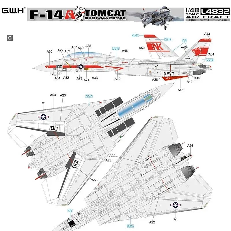 Maquette Great Wall Hobby L4832 F-14A Tomcat au 1/48 – image 4