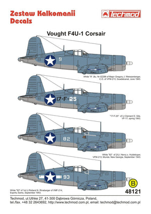 Techmod 48121 Vought F4U-1 Corsair 1/48 – image 2