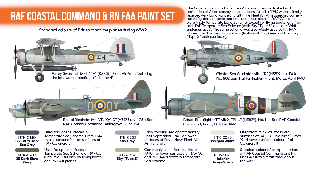 Hataka HTK-CS49 ORANGE LINE – RAF Coastal Command &amp;amp; RN FAA paint set 6x17ml – zdjęcie 3