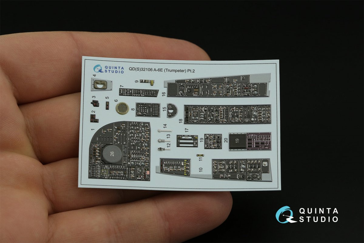 Intérieur imprimé en 3D et coloré sur papier décalcomanie Quinta Studio QD32106 A-6E Intruder (Trumpeter) 1/32 – Bild 3
