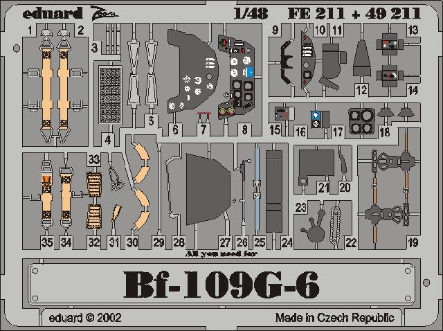 Maquette Eduard FE211 Bf 109G-6 au 1/48 Hasegawa
