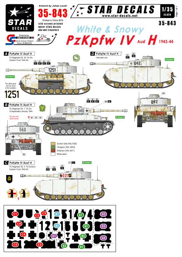 Star Decals 35-843 White and Snowy PzKpfw IV 1/35