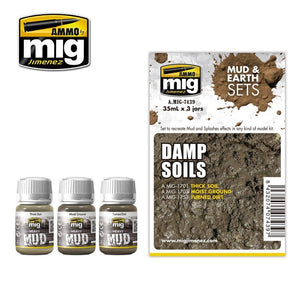 Munitions Mig Jimenez 7439 pour sols humides, 3 x 35 ml