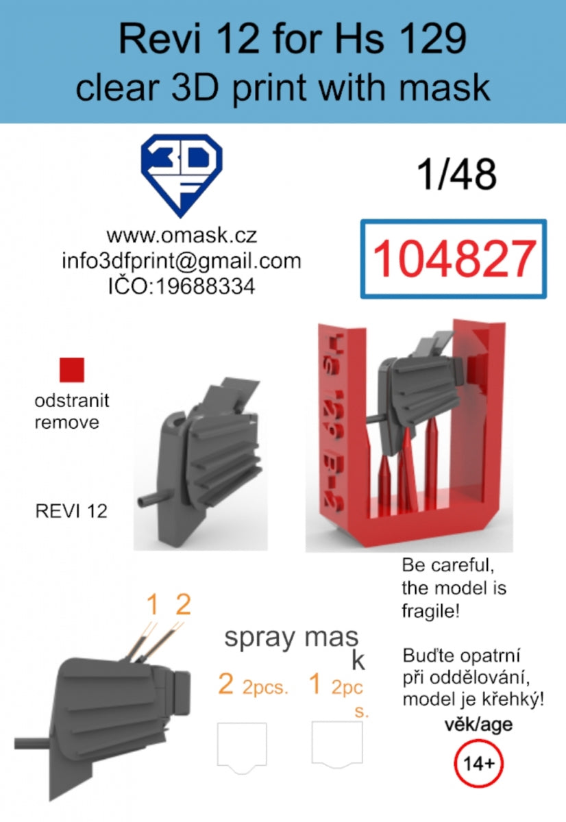Omask 104827 Revi 12 pour Hs 129 1/48 – Bild 2