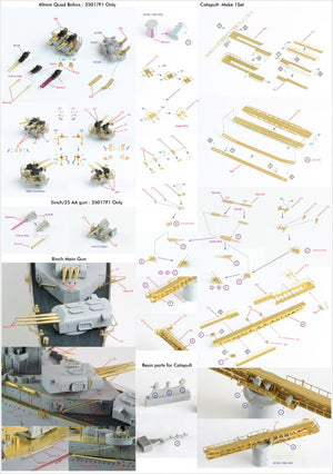 Pontos 37017F1 USS CA-35 Indianapolis 1945 Kit de détails avancé (1/350) – imagen 7