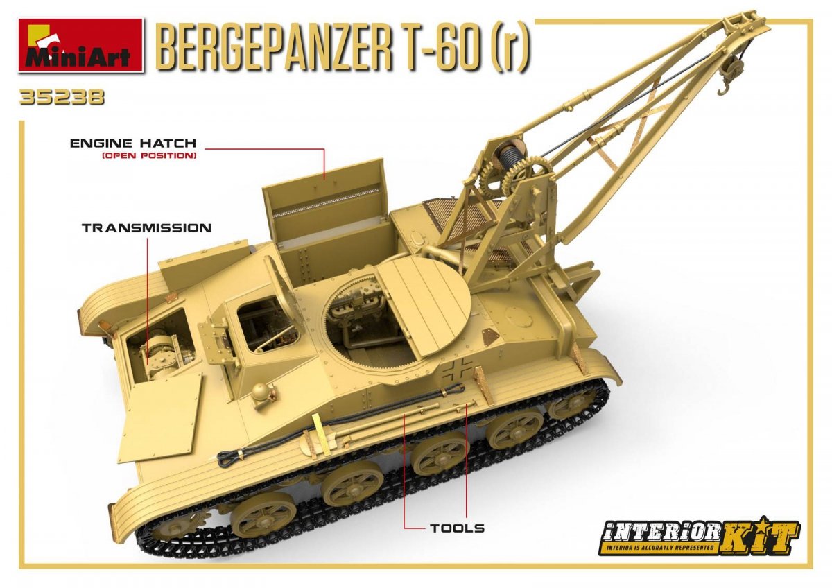 MiniArt 35238 BERGEPANZER T-60 ( r ) KIT INTÉRIEUR 1/35 – Bild 6