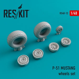 RESKIT RS48-0012 Jeu de roues P-51 MUSTANG 1/48