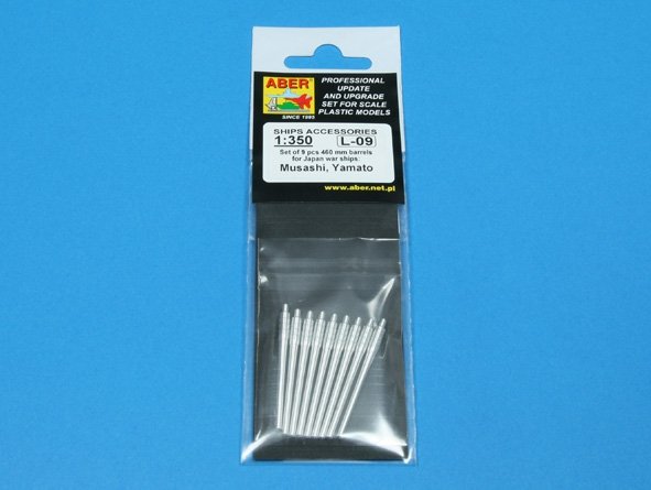 Aber 350L-09 Ensemble de 9 canons de 460 mm pour les navires japonais Yamato et Musashi (1/350) – imagen 5