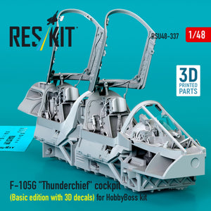 RESKIT RSU48-0337 Cockpit F-105G « Thunderchief » (Édition de base avec décalcomanies 3D) pour maquette HobbyBoss (Impression 3D) 1/48 – image 2