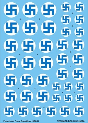 Techmod 32022 - Croix gammées et numéros de série de l'armée de l'air finlandaise 1934-44 (1/32)