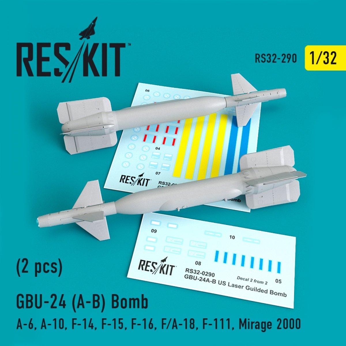 RESKIT RS32-0290 GBU-24 (AB) BOMBES (2 PIÈCES) 1/32
