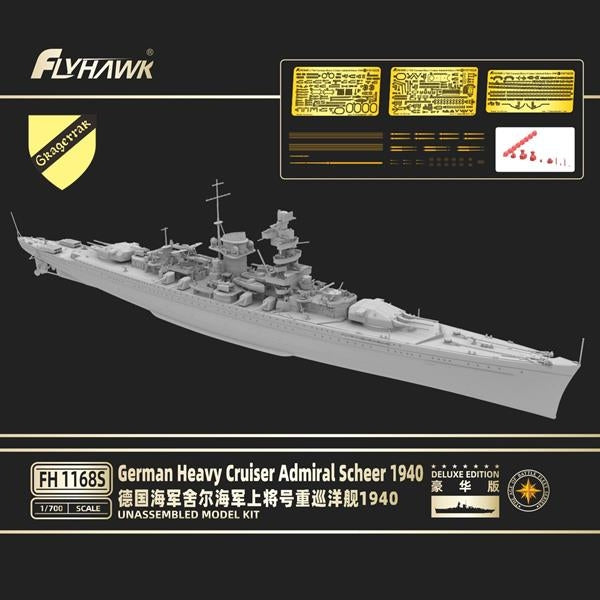 FlyHawk Model FH1168S German Heavy Cruiser Admiral Scheer 1940 ( Deluxe Edition) 1/700