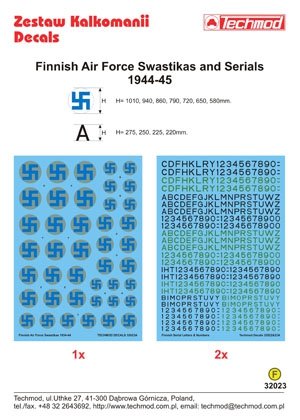 Techmod 32023 - Croix gammées et numéros de série de l&amp;#39;armée de l&amp;#39;air finlandaise 1944-45 (1/32) – immagine 2