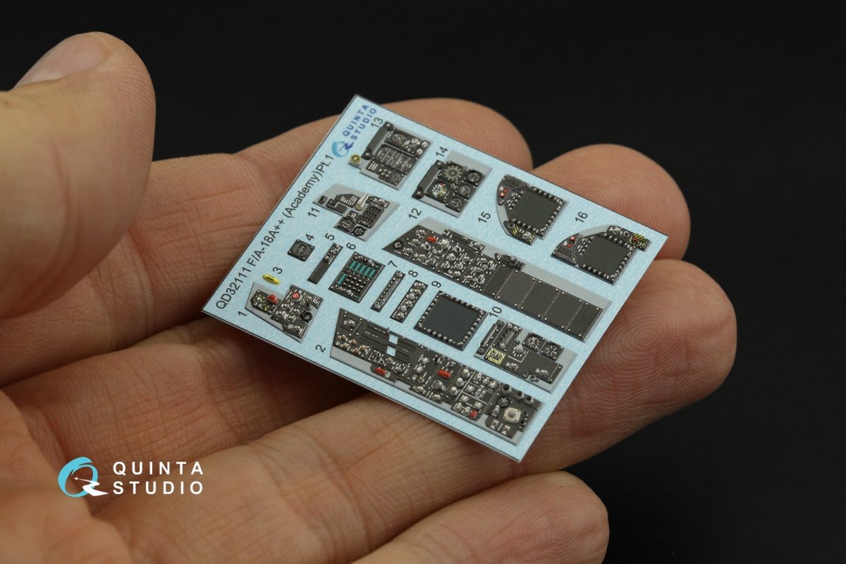 Intérieur imprimé en 3D et coloré sur papier décalcomanie Quinta Studio QD32111 F/A-18A++ (Academy) 1/32 – imagen 6