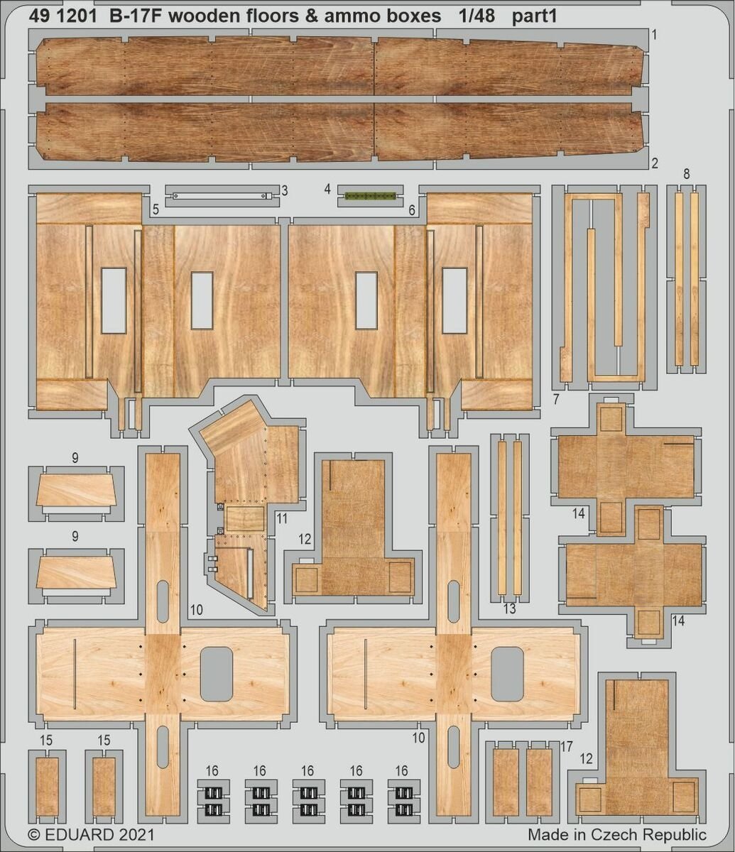 Planchers en bois et caisses de munitions Eduard 491201 B-17F HK Models 1/48