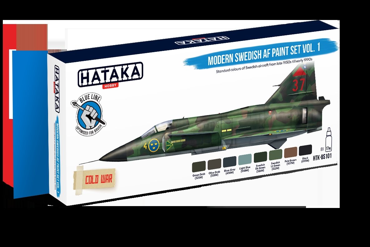 Hataka HTK-BS101 Ensemble de peinture AF suédois moderne Vol. 1 (8x17 ml) – Bild 2