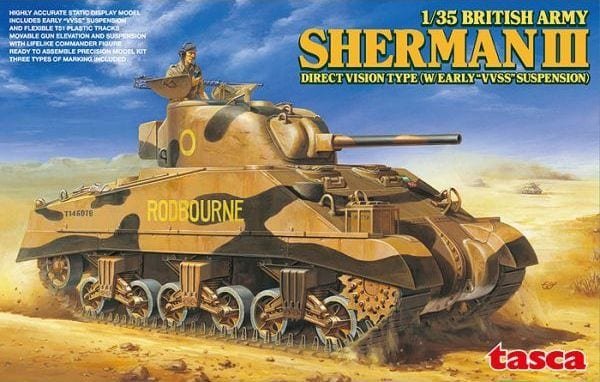 Asuka 35-017 Sherman III de l'armée britannique, vision directe, type 1/35